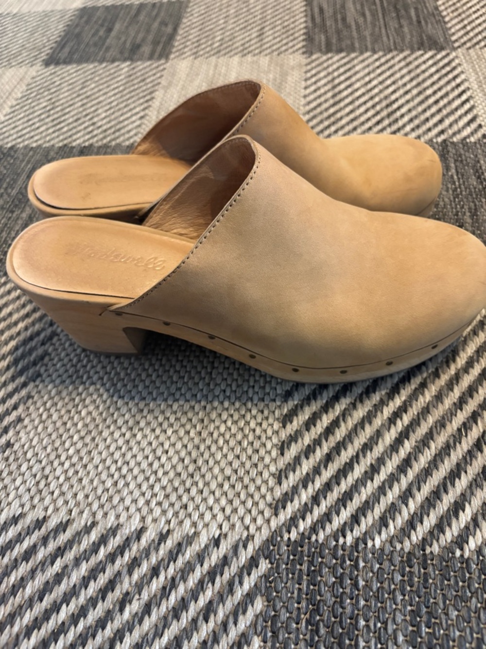 Madewell Tan Suede/Wood Clogs Size 8.5